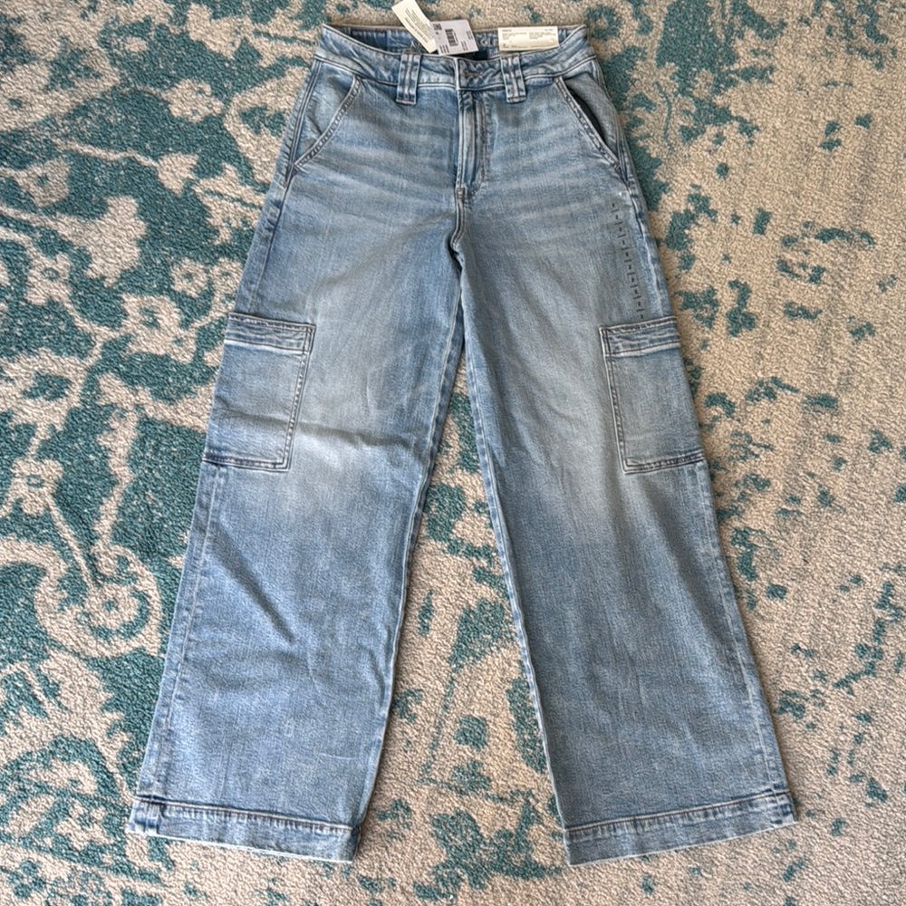American Eagle Outfitters Blue Flare Wide Leg Jeans